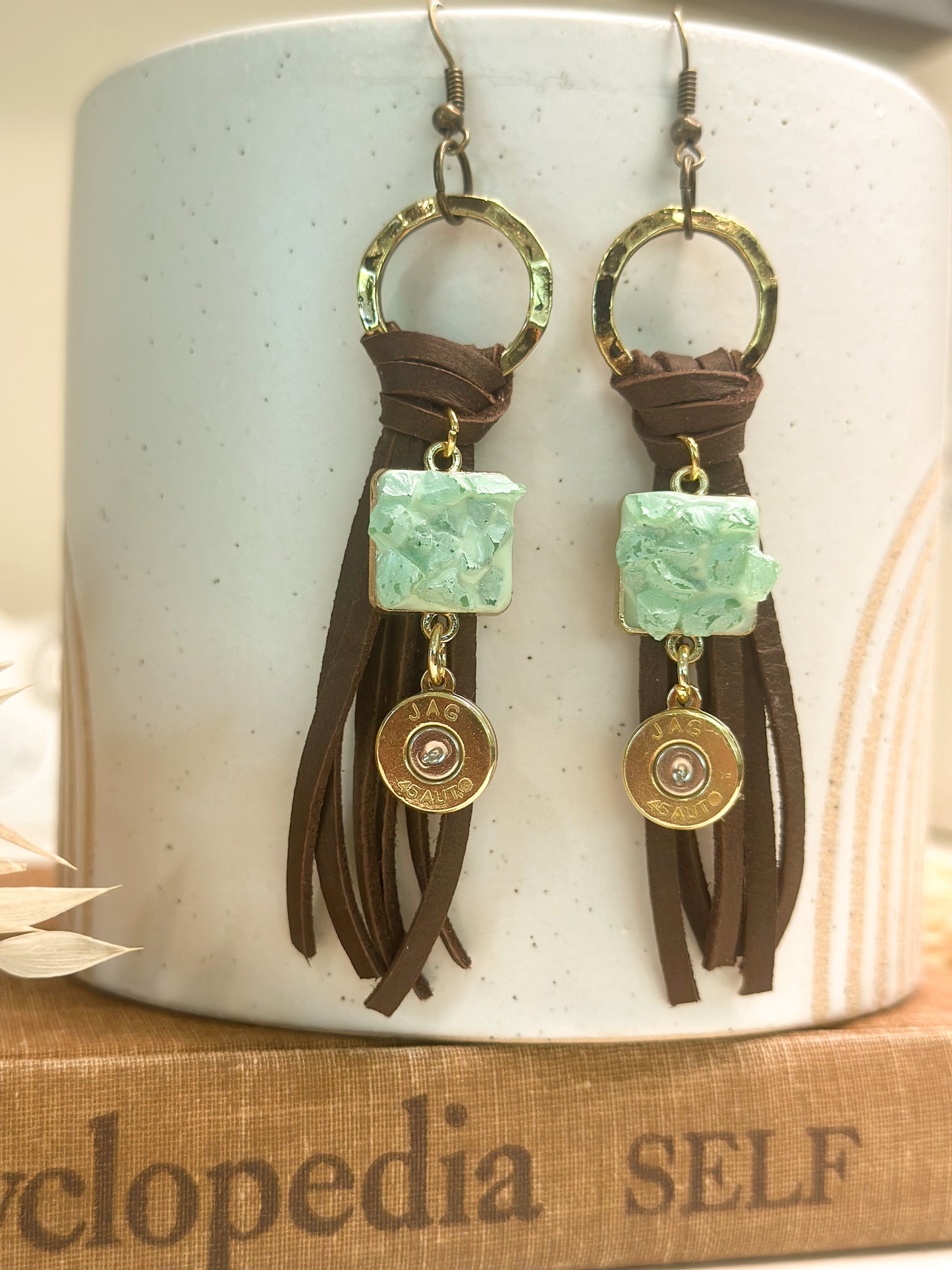 Teal & Brown Tassel Dangles